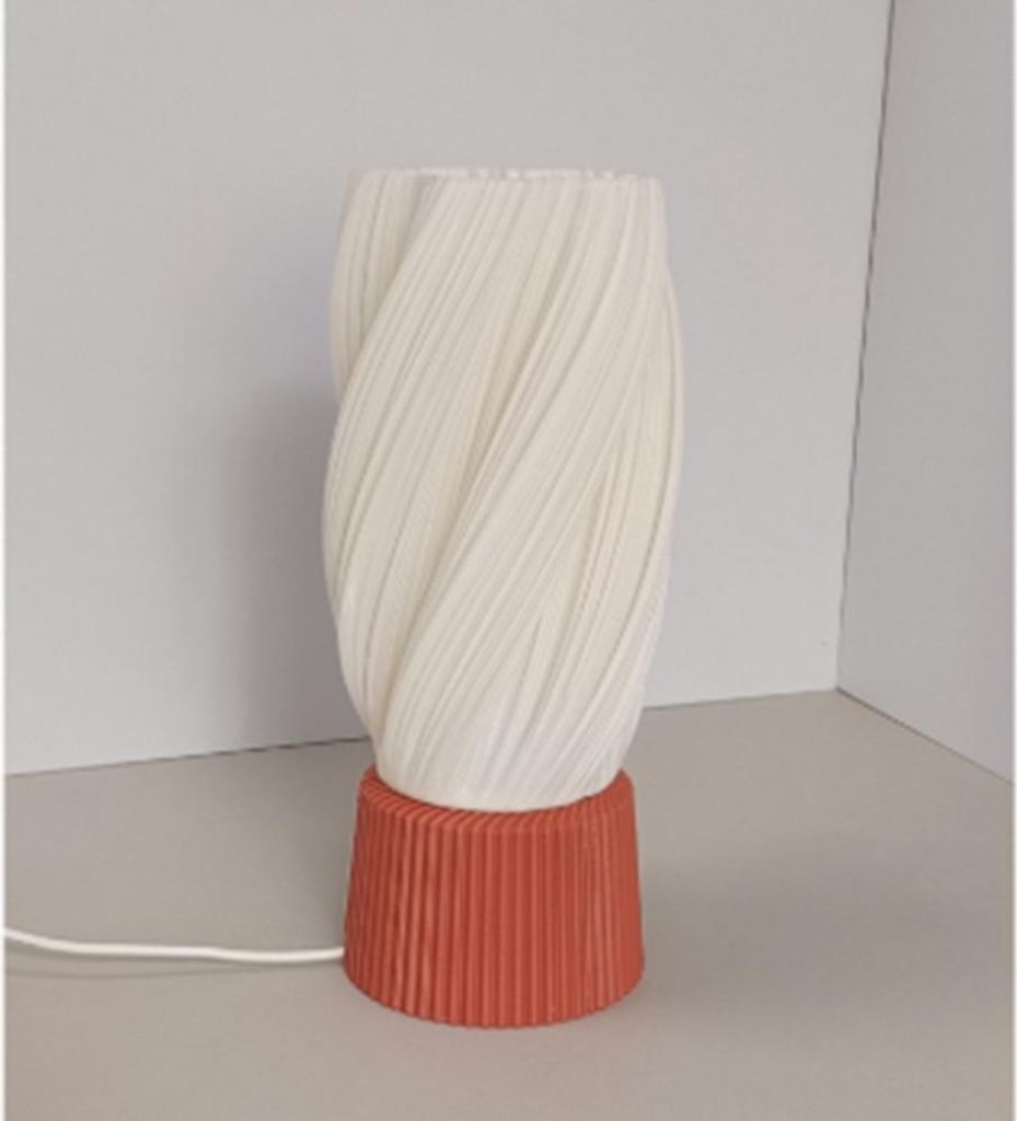 INF USB Dimmbare Tischleuchte mit 3D-Basis - Nachttischlampe im nordischen Stil