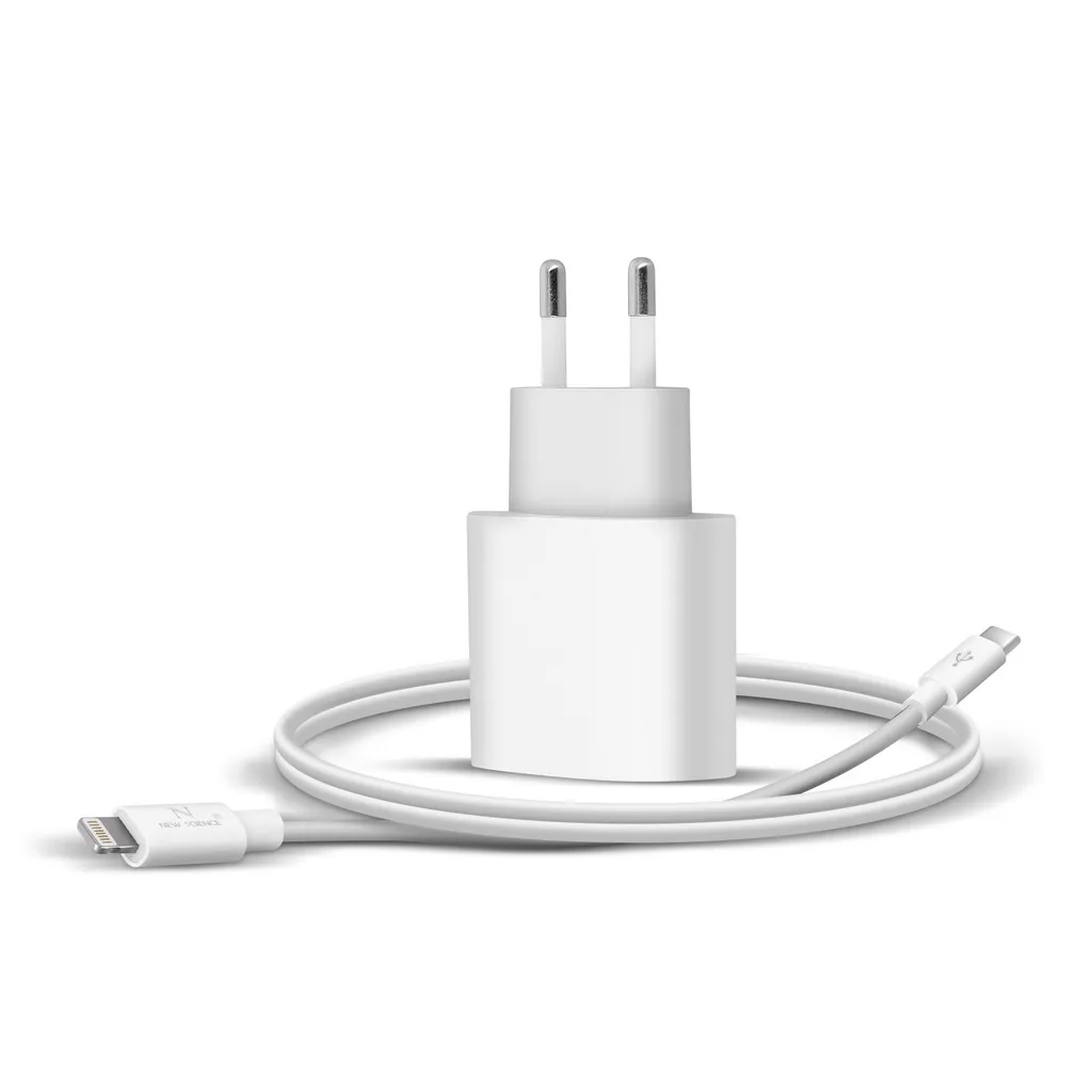 Avizar Adattatore Parete USB-C 20W + Cavo Lightning iPhone - Bianco