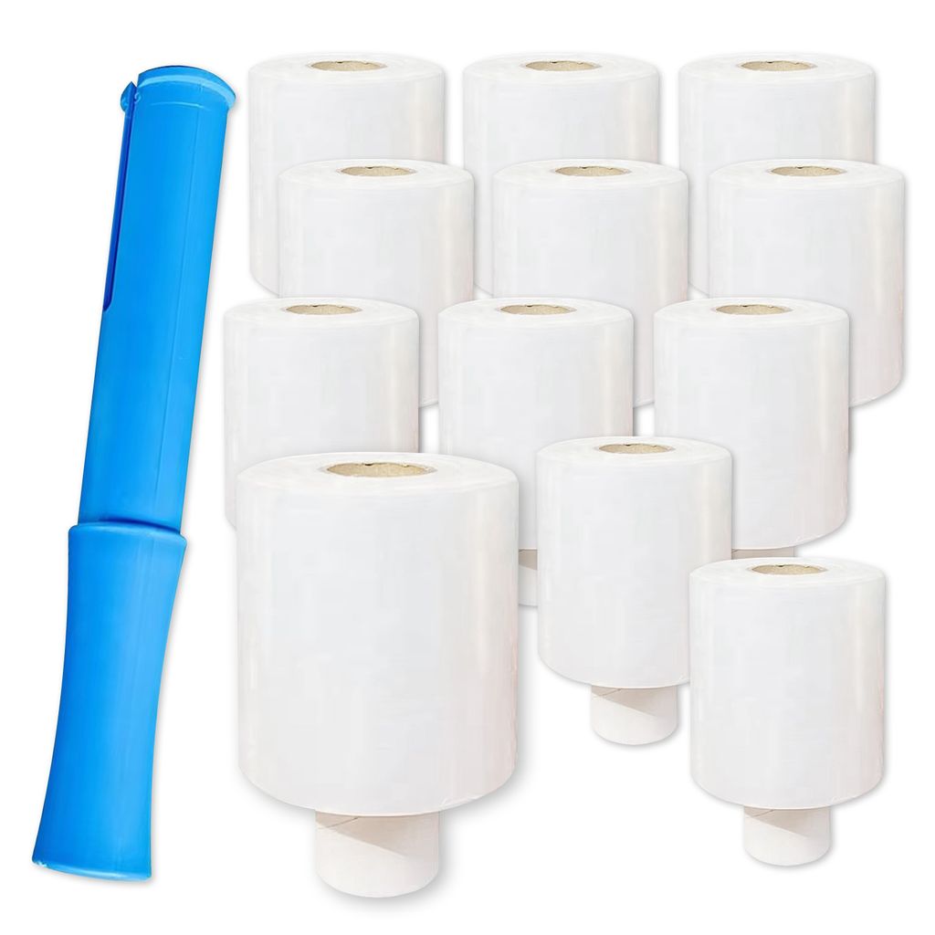 ARLI 40x Stretchfolie Mini 100 mm x 150 m - 20 my Transparent Handstretchfolie inkl. 1x Handabroller