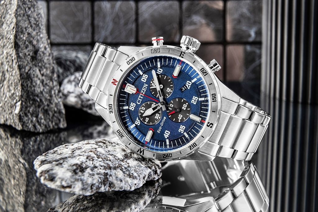 Solar Funkuhr Edelstahl Funkuhr Chronograph Herren Funkuhr