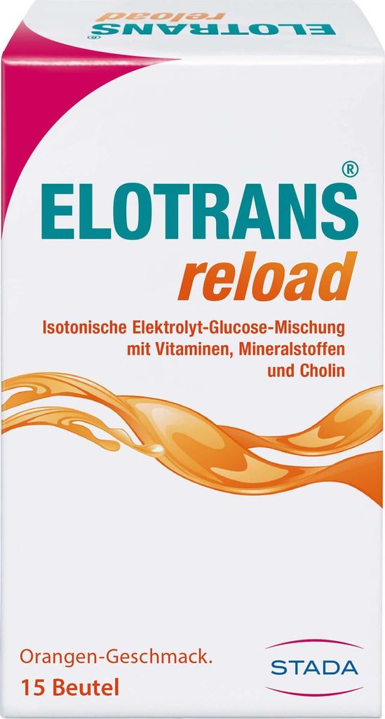ELOTRANS reload - isotonische Elektrolyt-Glucose-Mischung - Nahrungsergänzungsmittel mit Magnesium, Kaliumchlorid, Cholin und B-Vitaminen - 1 x 15