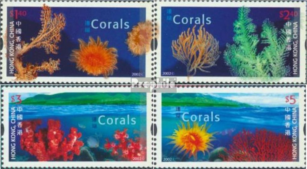 Briefmarken Hongkong 2002 Mi 1036C-1039C (kompl.Ausg.) postfrisch Korallen