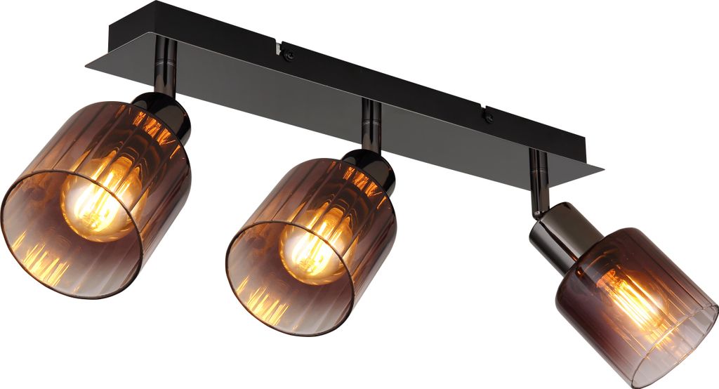 Globo Lighting Strahler Metall schwarz-chrom, Glas Produktbild 