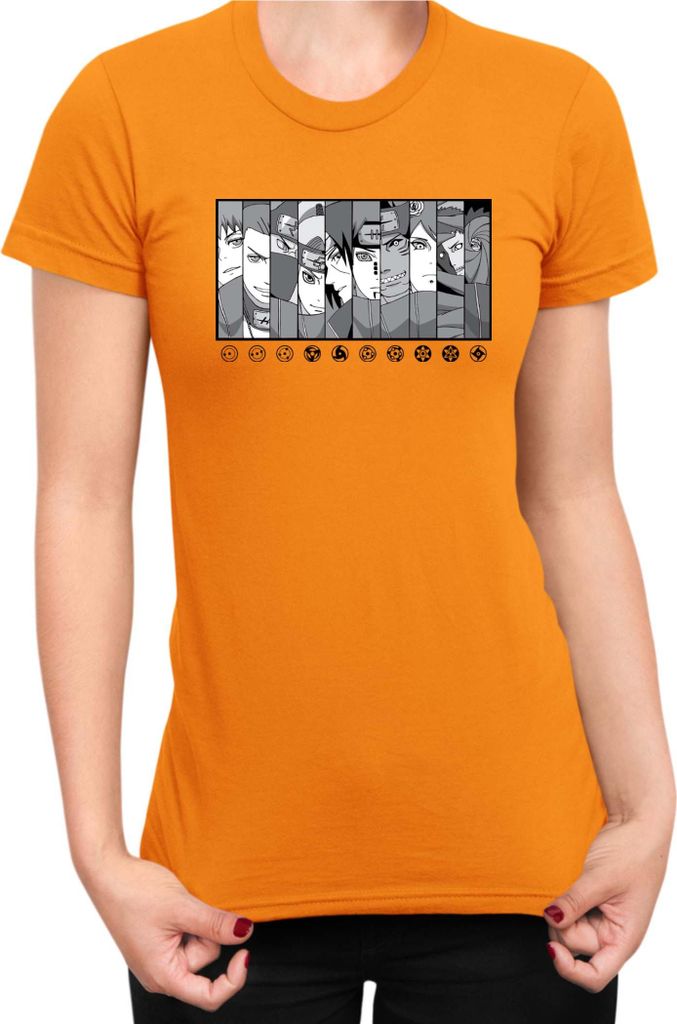 Damen T-Shirt Naruto Akatsuki Team Members 02, Lady L / Orange