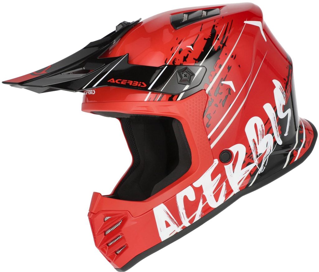 Acerbis Profile Scratch Jugend Motocross Helm, rot/weiß/schwarz, Y/XL (53/54)