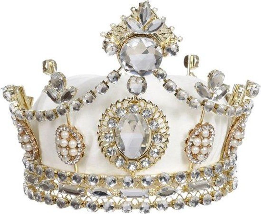 Goodwill Weihnachtskugel-Juwel-Krone-Peak Creme-Gold Länge 17 cm