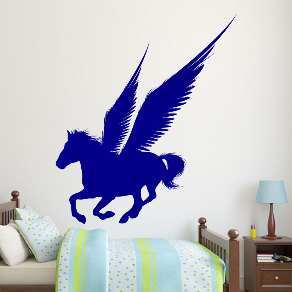 KIWISTAR Pegasos Pegasus Mythologie Griechenland Wandtattoo in 6 Größen - Wandaufkleber Wall Sticker - Dekoration, Küche, Wohnzimmer, Schlafzimm...