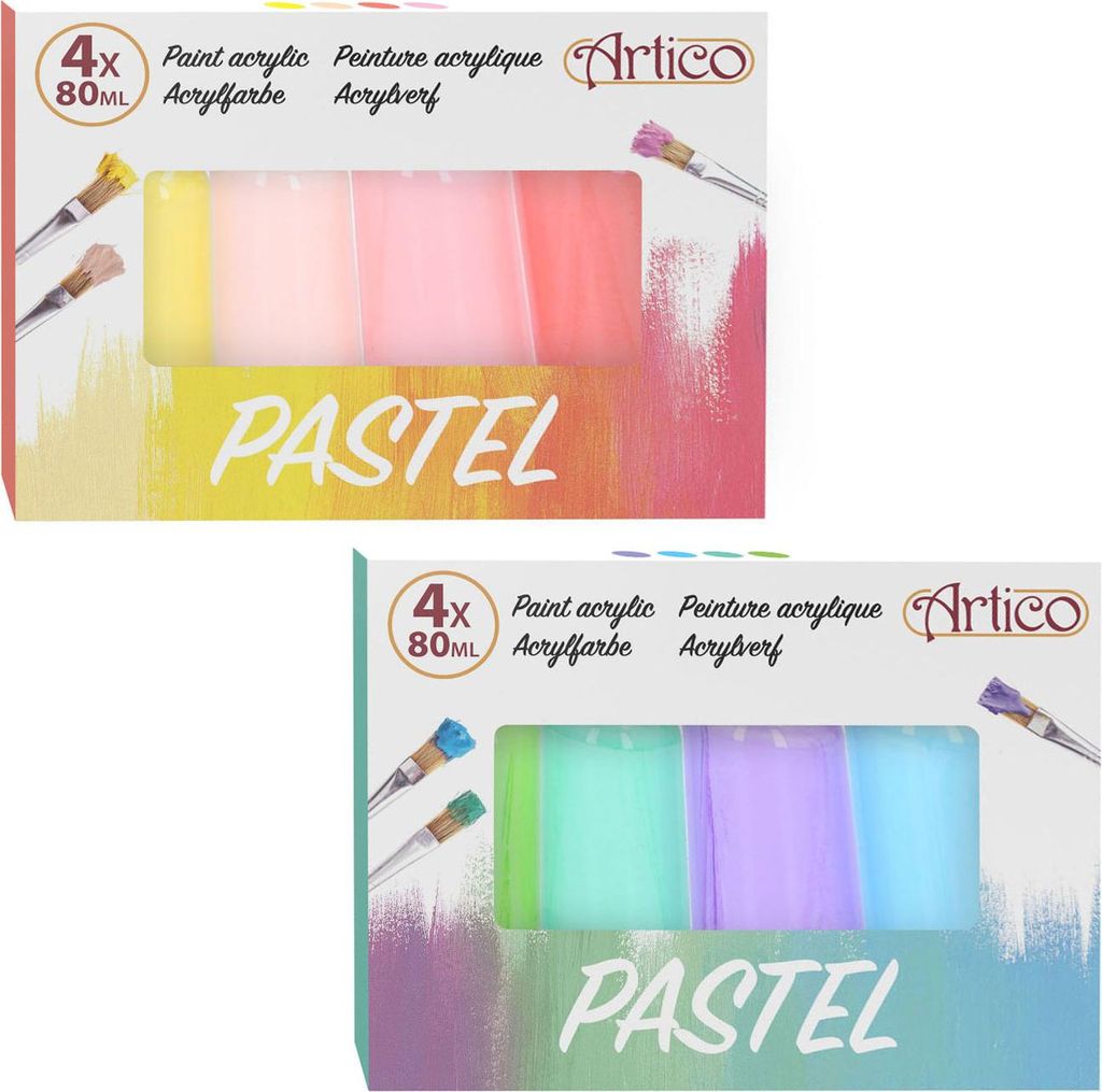 Acrylfarbe Pastell, 4dlg.