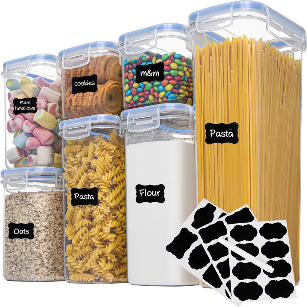 CANDeal 7-teiliges Luftdichtes Lebensmittel-Aufbewahrungsbehälter-Set, BPA-freie Verschlussdeckel, Kunststoff-Müslibehälter Für Die Aufbewahrun...