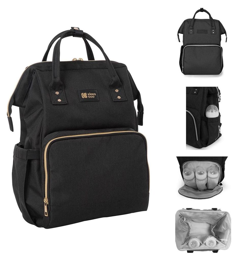 Kikkaboo Wickeltasche Siena, Rucksack, Wickelunterlage, Grifflänge einstellbar schwarz