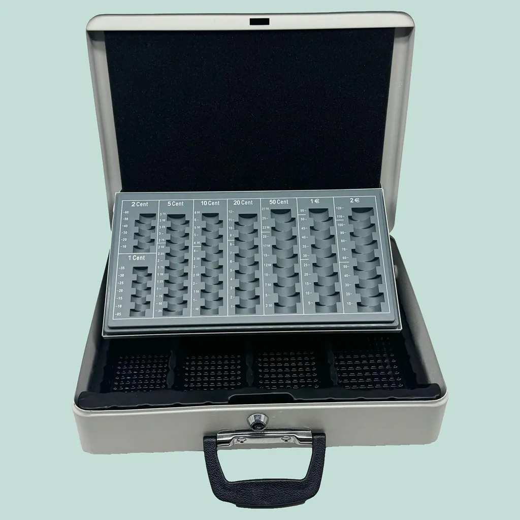 Coffre de rangement verrouillable en fer pour documents et espèces - 7