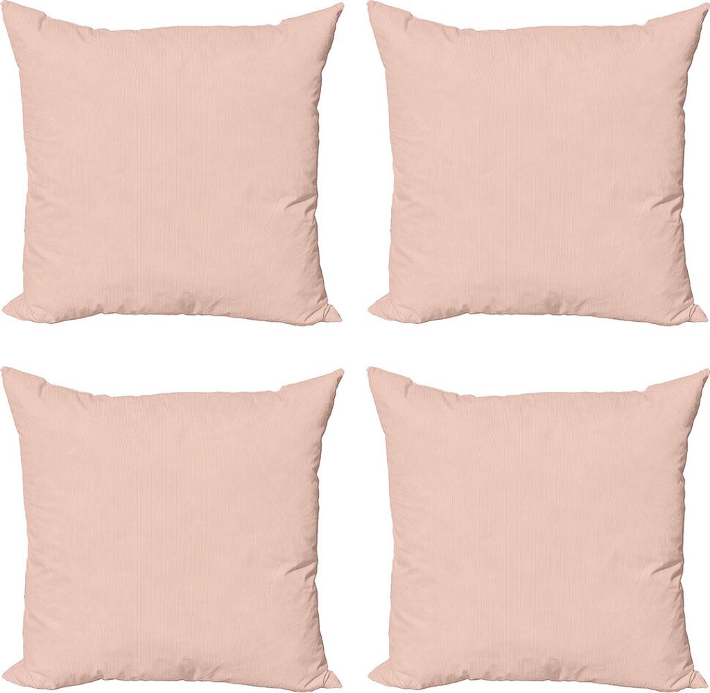 ABAKUHAUS Streifen Kissenbezug Set (4 Stück), Ornamental Retro-Muster, Moderner Doppelseitiger Digitaldruck, 40 cm x 40 cm, Blasse Pfirsich und Rose