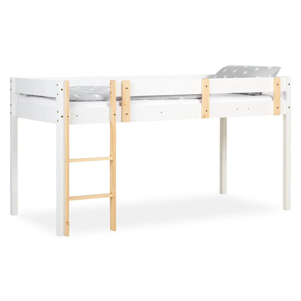 Gagnez de l'Espace avec ce Lit Superposé 90x200 en Bois Blanc Robuste
