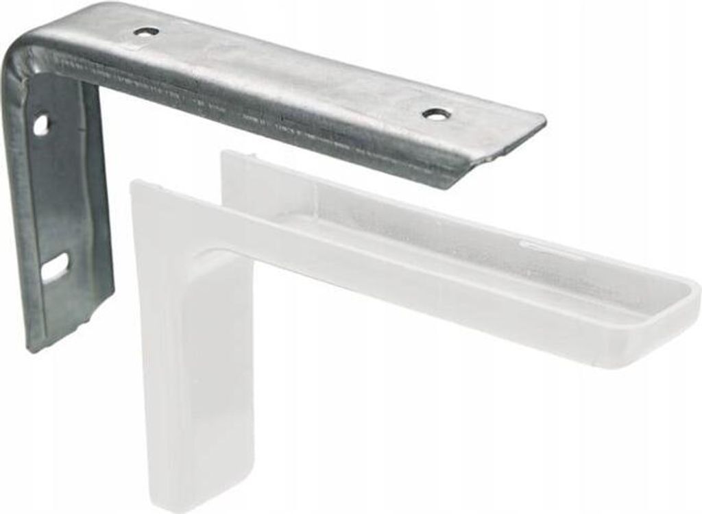 Regalwinkelhalterung mit Abdeckung 240 mm weiß