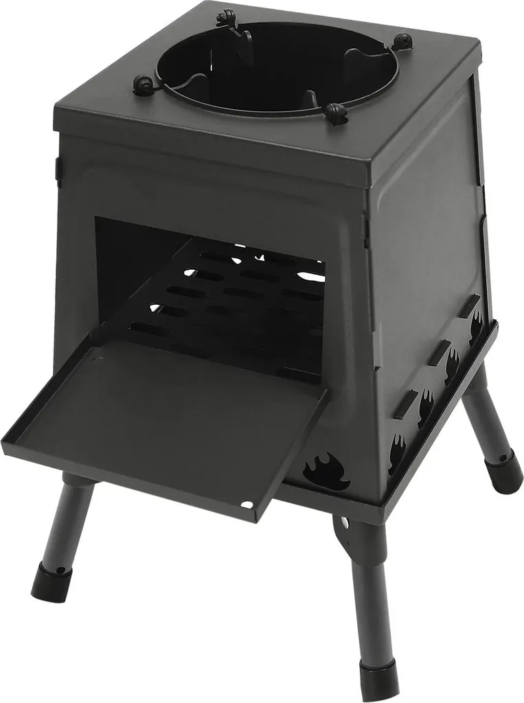 Poêle à bois portable noir : fini le froid en camping avec ce chauffage