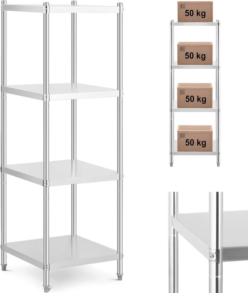 Expondo Royal Catering Nerezový regál – 60 x 60 x 180 cm –  Obrázek produktu 