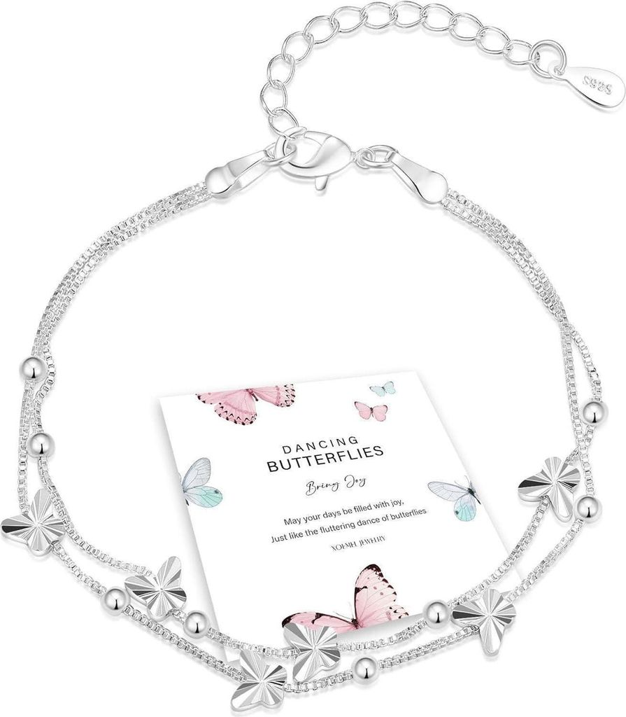 XOEMEL Bracelet Femme Argent 925 Papillon Perles Or Rose Image du produit 