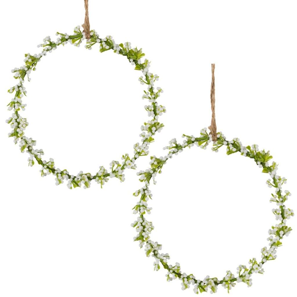 Blumenring Schleierkraut Reif Dekokranz 2er Set weiß Ø 11 Produktbild 