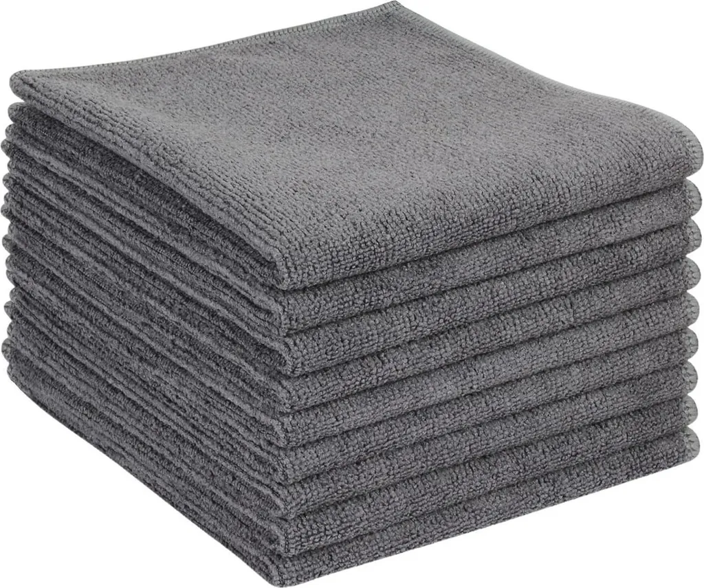 Set 9 Panni in Microfibra 30x30 Grigio | Strofinacci Cucina Ultra Assorbenti