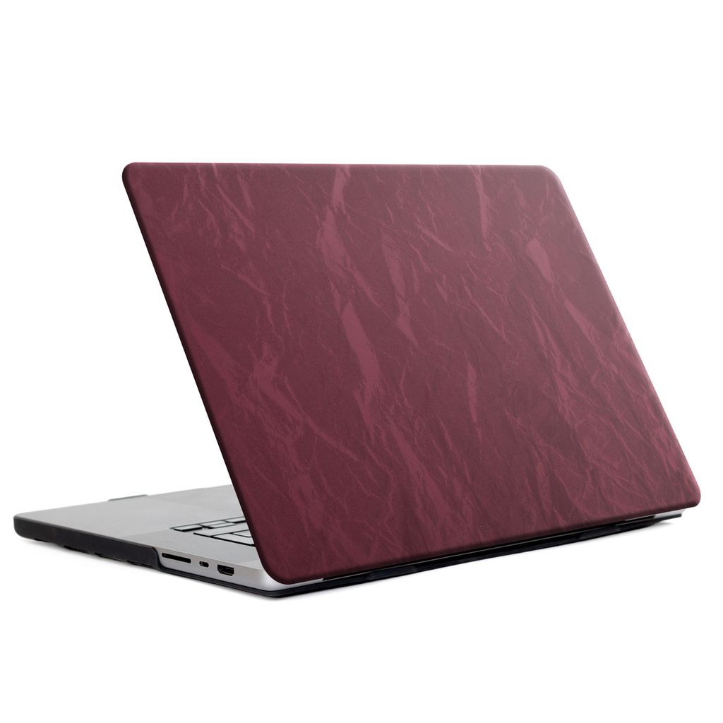 Selencia Cover mit Samtoberfläche für das MacBook Air 13 Zoll (2022 / 2024 M3 chip / 2025 M4 chip) - Dunkelrot