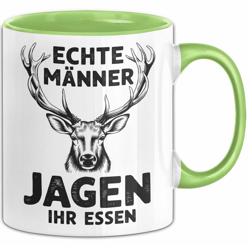 Hirschjäger Jagd Tasse Geschenk Echte Männer jagen ihr Essen (Grün)