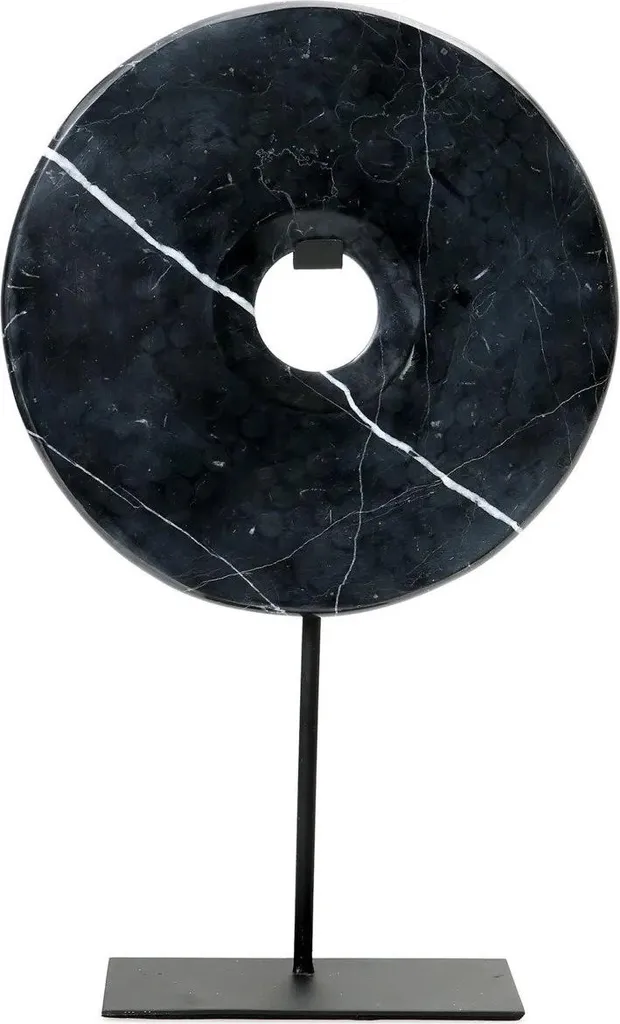Objet design marbre noir 25x9x40cm - Finition naturelle et socle stable