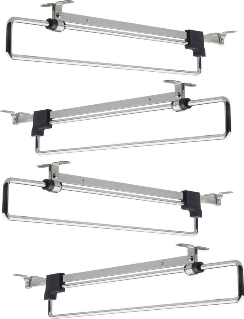 4er Set Kleiderbügelhalter ausziehbar 30-55 cm | ausziehbare Kleiderstange für Schrank | Kleiderbügelauszug zum Schrauben | platzsparende Kleide...