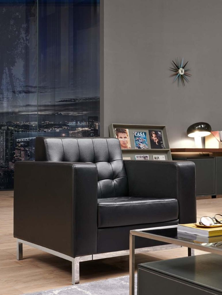 Kunstleder-Sessel in Grau modern, komfortabel und stilvoll