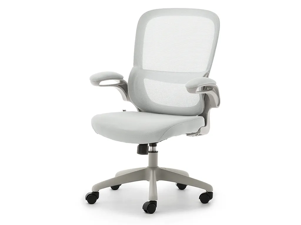 Chaise pivotante RUNE grise idéale pour le télétravail et salon moderne