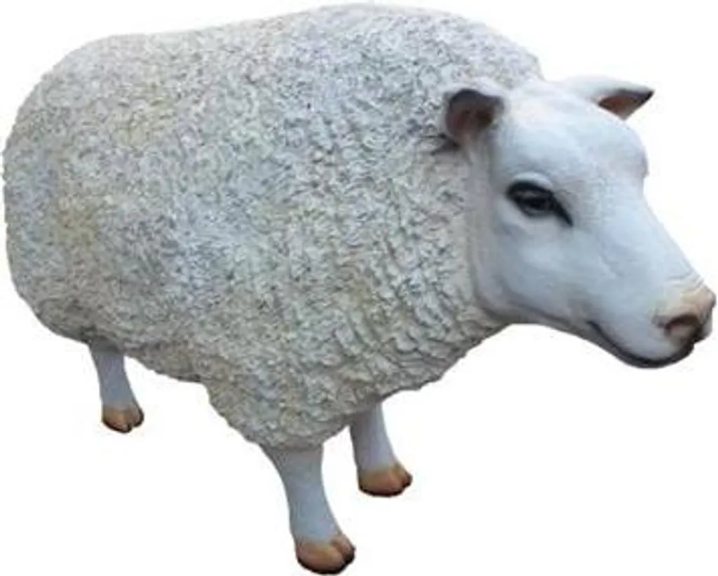 Décoration de Jardin Mouton Blanc 40cm : Figurine Animale Design Moderne
