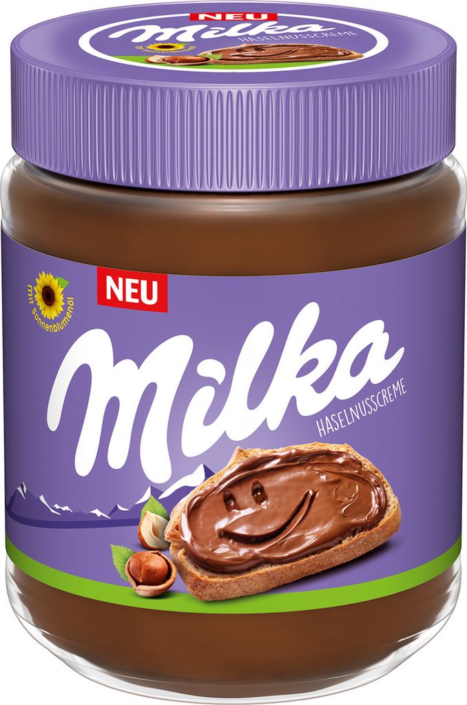 Crema spalmabile alla nocciola Milka con nocciole intere Immagine del prodotto 