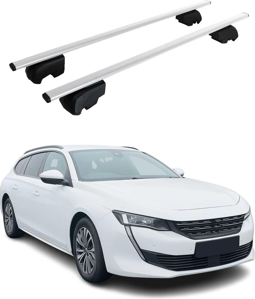Dachträger Gepäckträger für Peugeot 508 2018-2023 Grundträger ABE Silber 2x