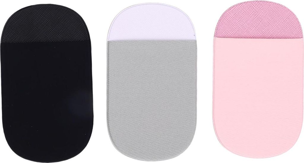 3 Stück Maus-Beutel, schwarz, silberfarben, rosafarben, ovale selbstklebende Halterung für kabellose Laptop-Festplatte, USB-Flash-Laufwerk