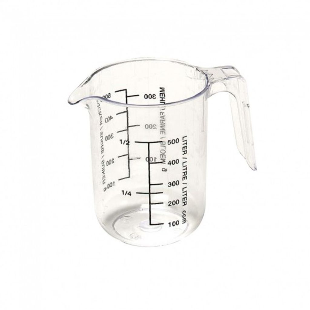 Messkanne 0,5 l transparent mit Henkel