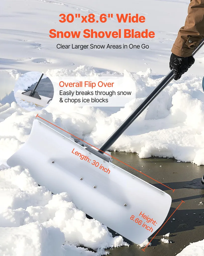 Pelle à Neige 76 cm Anti Mal de Dos avec Lame HDPE Large SucceBuy