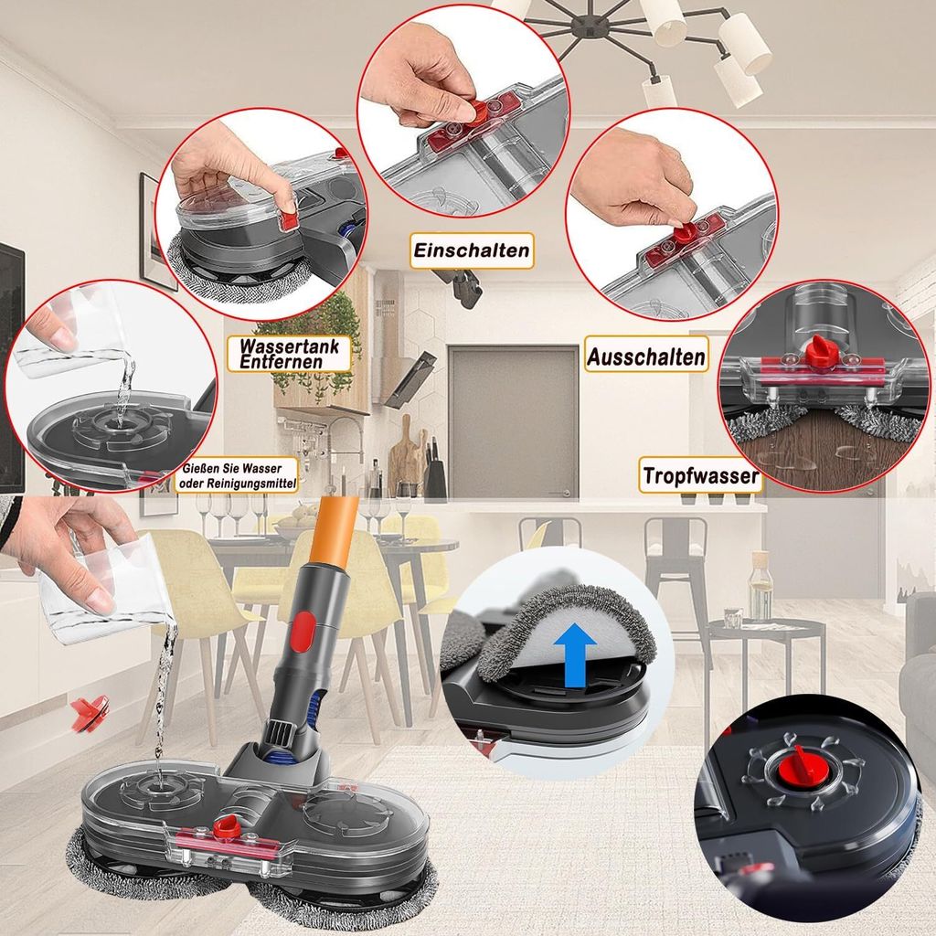 Elektrischer Wischaufsatz für Dyson V11 V10 V8 V7 V15 Produktbild 4