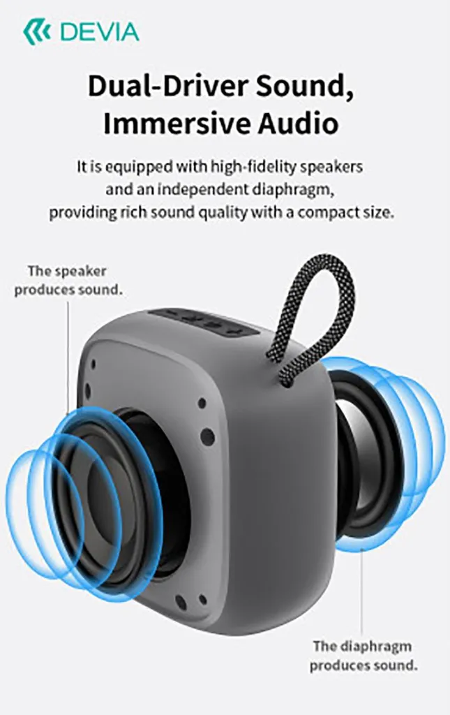 Devia Haut-parleur Bluetooth 5.3 Sound Lite 2 10W Portable Compact Noir - 6