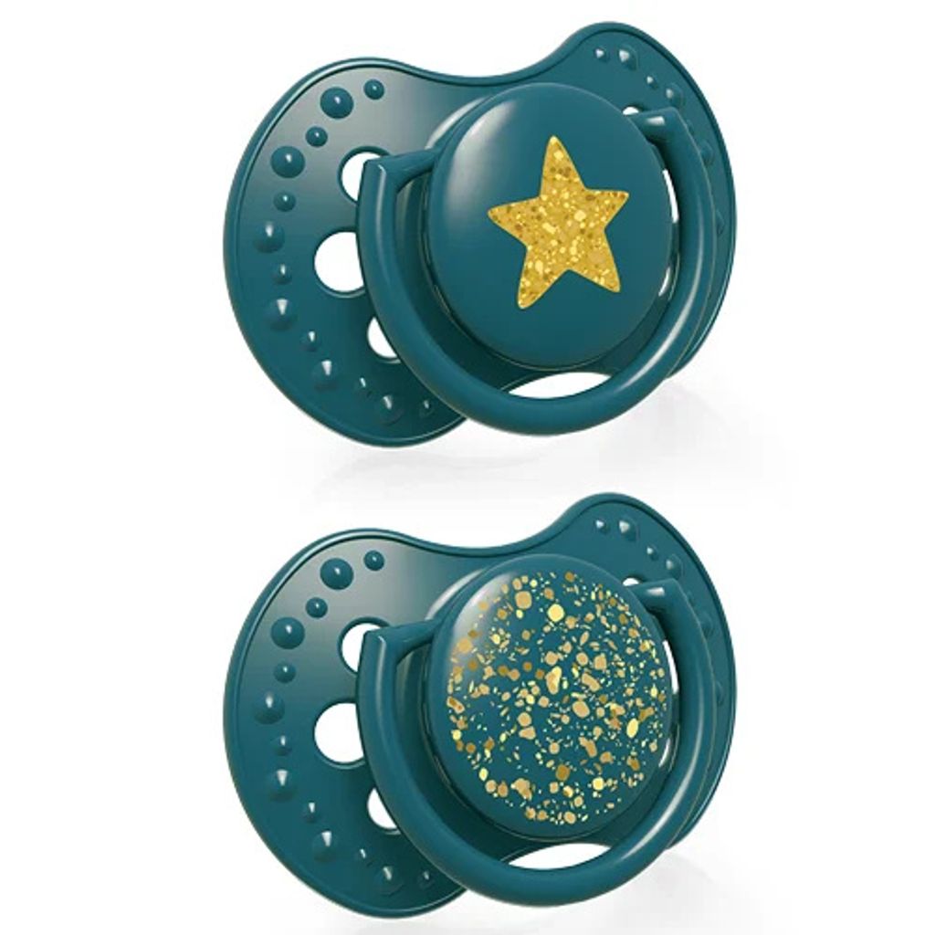 LOVI Schnuller Silikon dynamisch Stardust Green 0-3 m 2 St. 22/892_green