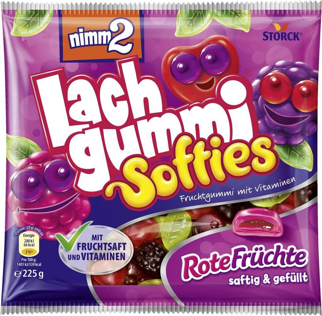 nimm2 Lachgummi Softies Rote Früchte, 225g Produktbild 