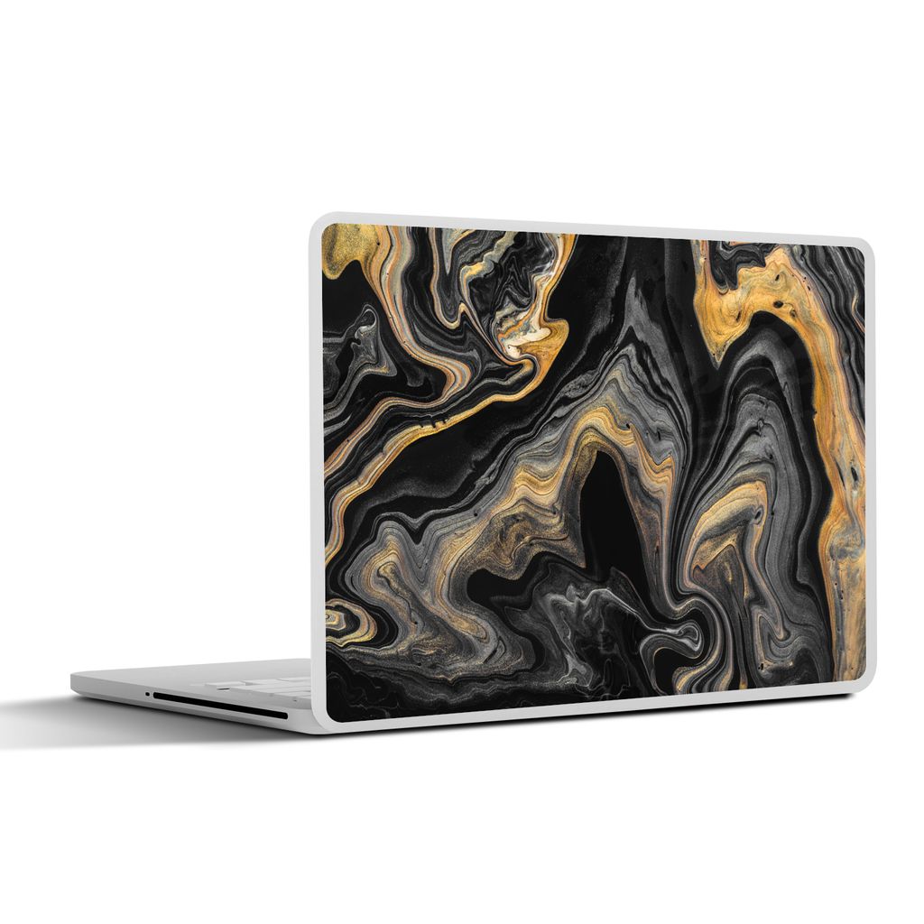 MuchoWow Laptop Aufkleber Sticker Cover Marmor - Acryl - Gold - Luxus - Abstrakt 31x22.5 cm - Laptop-Deko