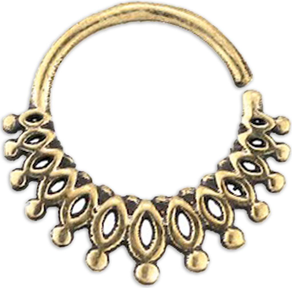 viva-adorno Ohr Piercing Ring Nasen Ring Messing Septum Vintage Antik Tragus Helix 1,0mm Z496,Design 14