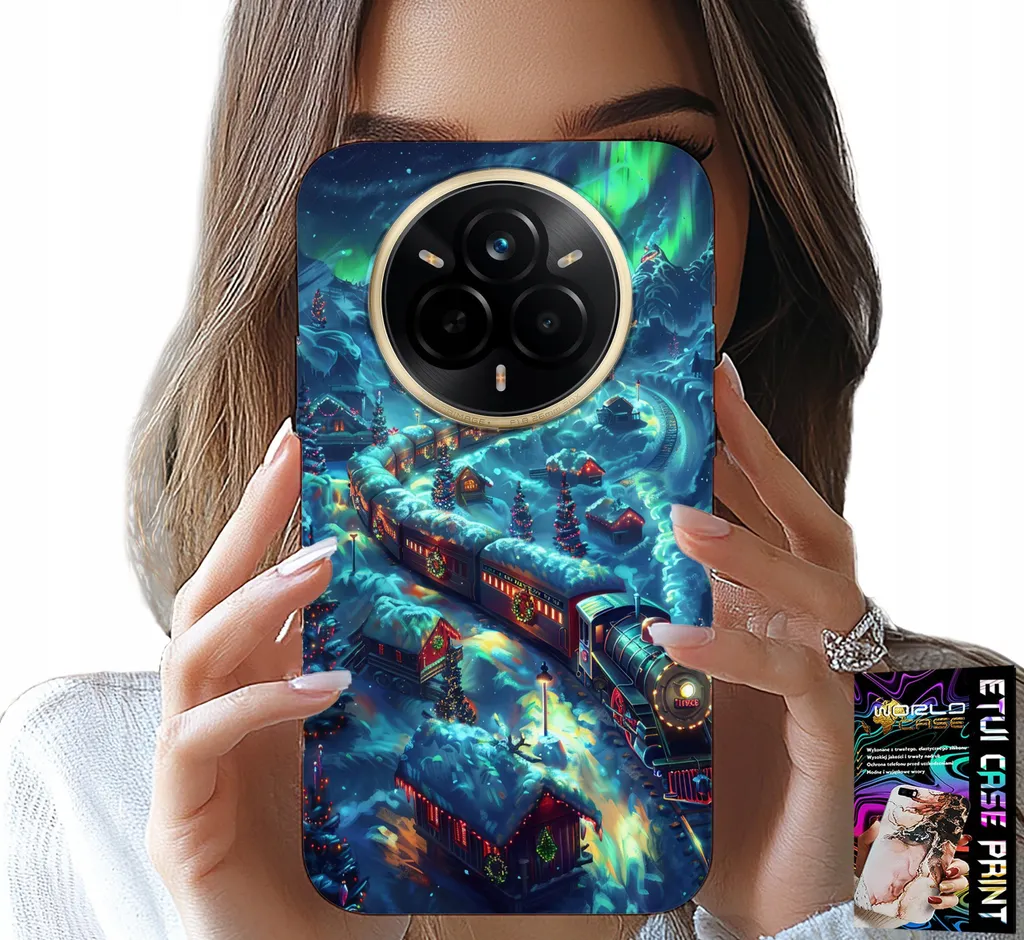 Custodia Realme 14 Pro 5G Natalizia con Treno Espresso e Pellicola