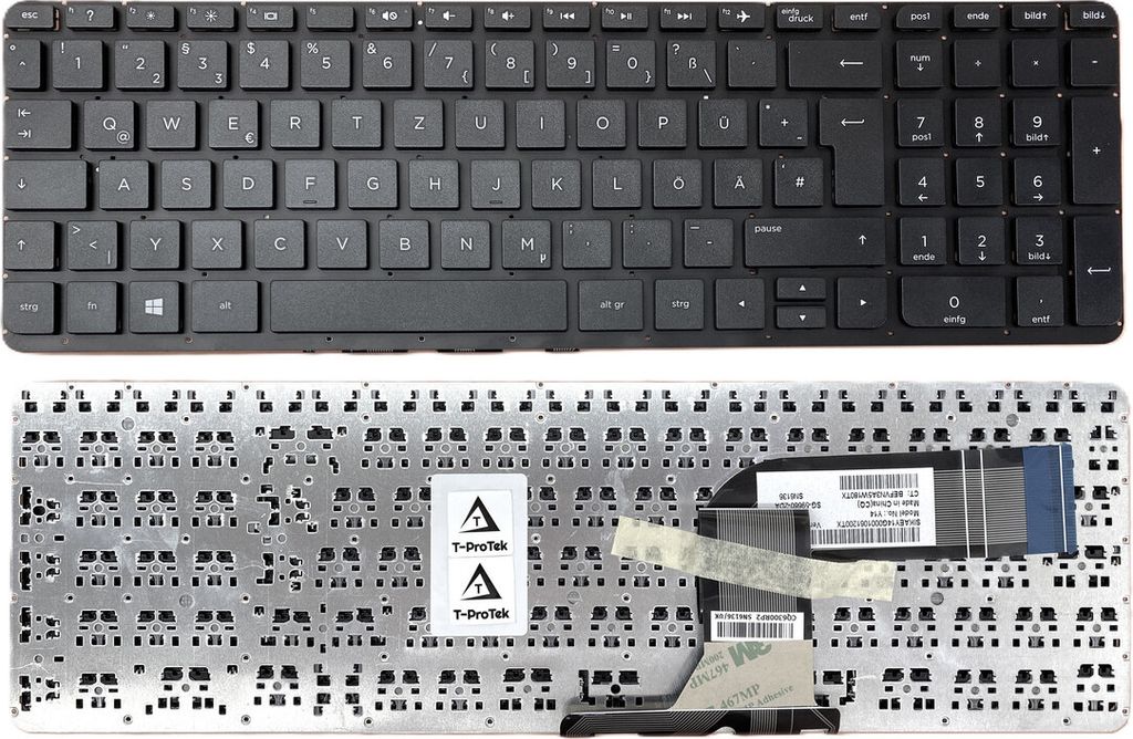 DEUTSCHE - Tastatur Keyboard ohne Rahmen, ohne Beleuchtung kompatibel für HP Pavilion 15-K