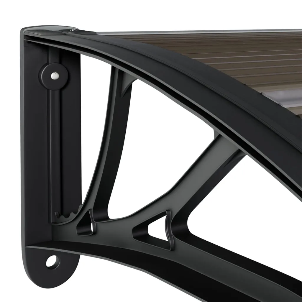 Pensilina vidaXL 300x80 cm Nera in Policarbonato per Porte e Finestre - 6