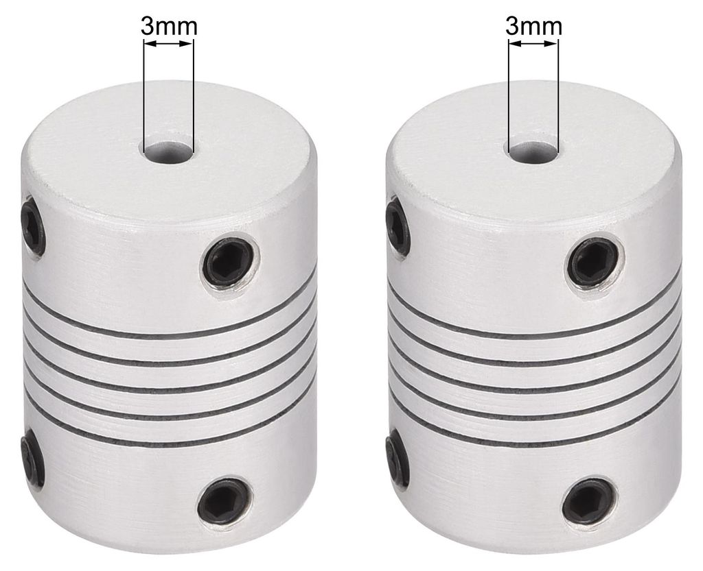 5Stk. 3mm zu 3mm Aluminiumlegierung Stab Flexibel Kupplung Motorsteckerverbindung L25xD19 Silber