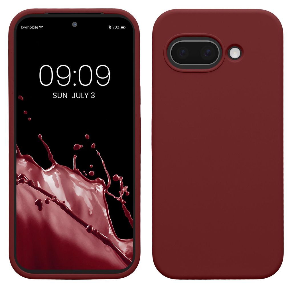 kwmobile Handyhülle für Google Pixel 9a Hülle, für Pixel 9a Case - Hülle Silikon - kabelloses Laden - Tawny Red