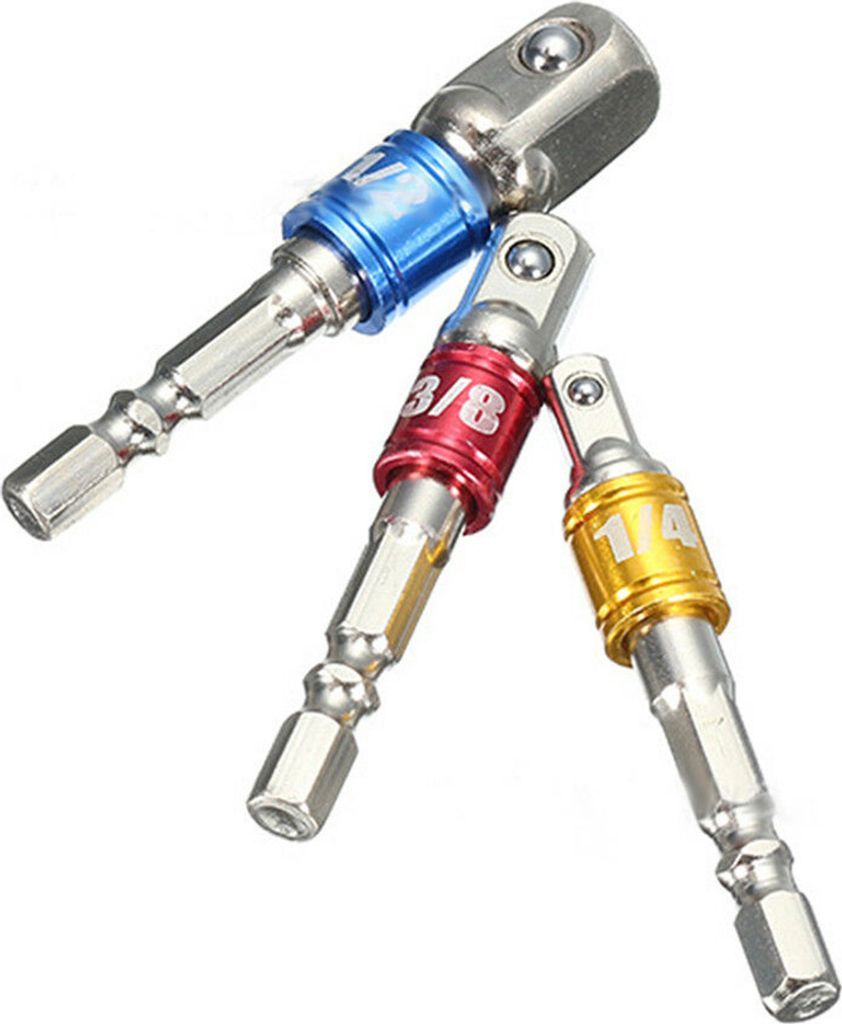 3Stück/Satz Sechskant-Bohrer-Einsatz-Adapter Antrieb Elektro-Schlagschrauber 3 Größe