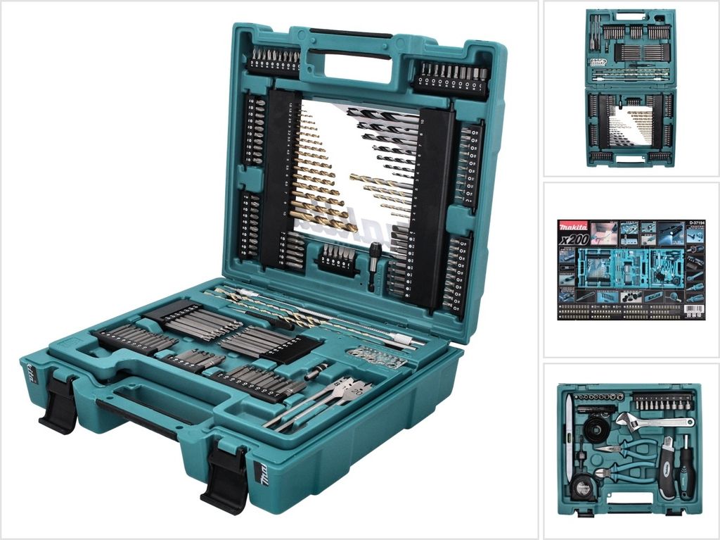 Makita D-37194, Bohrer, Bohrerbit-Set, Mauerwerk, Holz, 200 Produktbild 