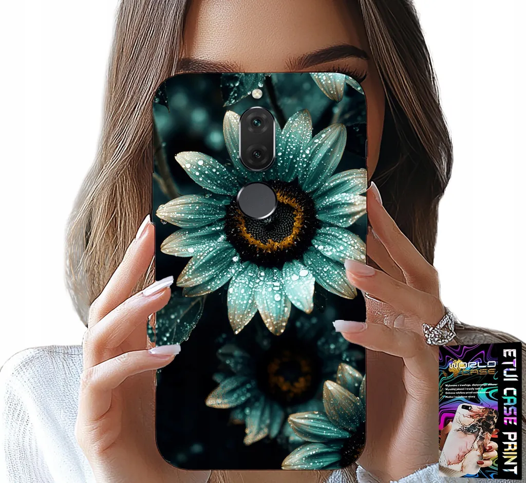 Cover Huawei Mate 10 Lite Fiore Gerbera Blu + Pellicola Vetro Offerta