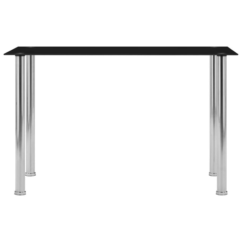 vidaXL Tavolo da pranzo nero 120 x 60 x 75 cm in vetro Immagine del prodotto 